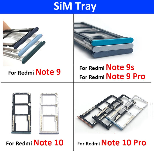 New SIM Card Tray Slot Holder For Xiaomi Redmi Note 7 9 9s 10 Pro Replacement Parts  Xiaomi  Xiao mi phone repair parts
