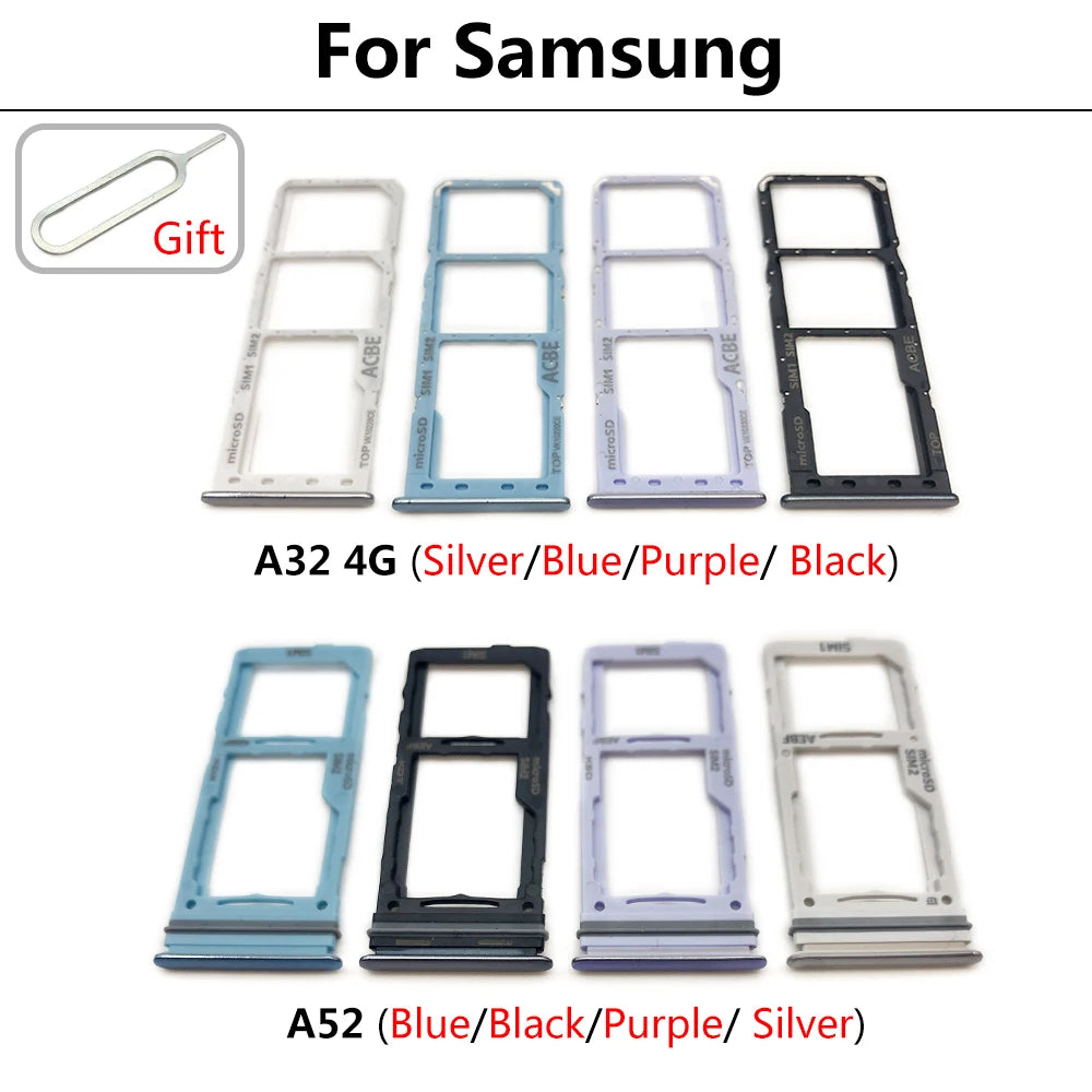 New Sim Card Tray Reader Socket Slot Holder For Samsung A32 A52 A72 4G 5G Replacement Part Samsung phone repair parts