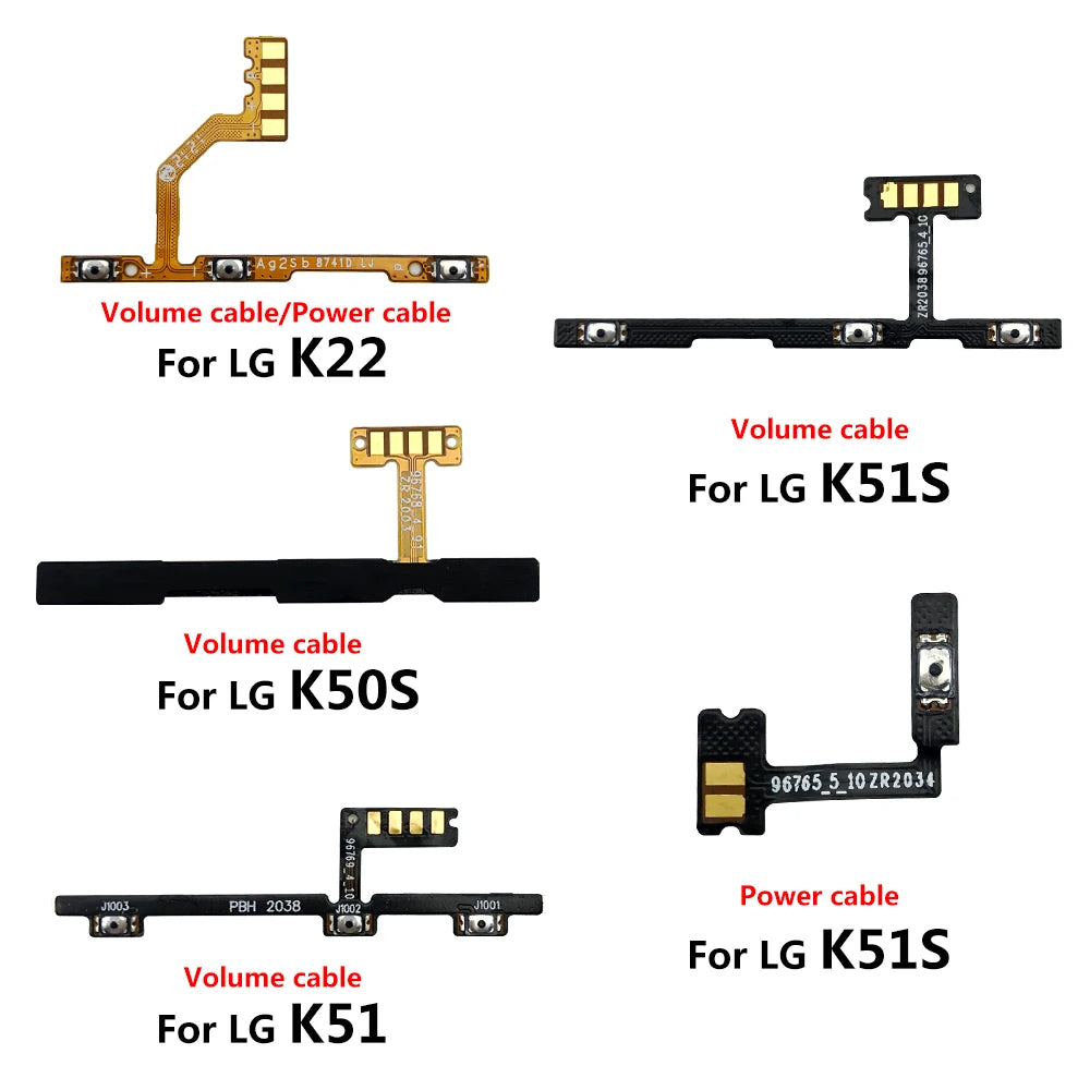 Power Flex Cable ON OFF Switch Button Flex Cable For LG K22 K50s k51 k51s K40 K40s K41s K61 K42 K52 K62 K12 Plus Replacement   LG phone repair parts