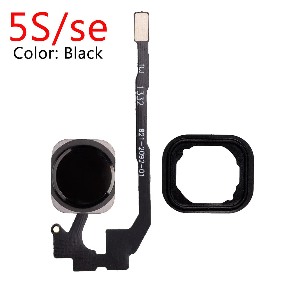 Home-Button Flex For iPhone 6 6s 5s SE Return Back Home Button With Flex Cable Rubber Sticker Repair Parts iPhone phone repair parts