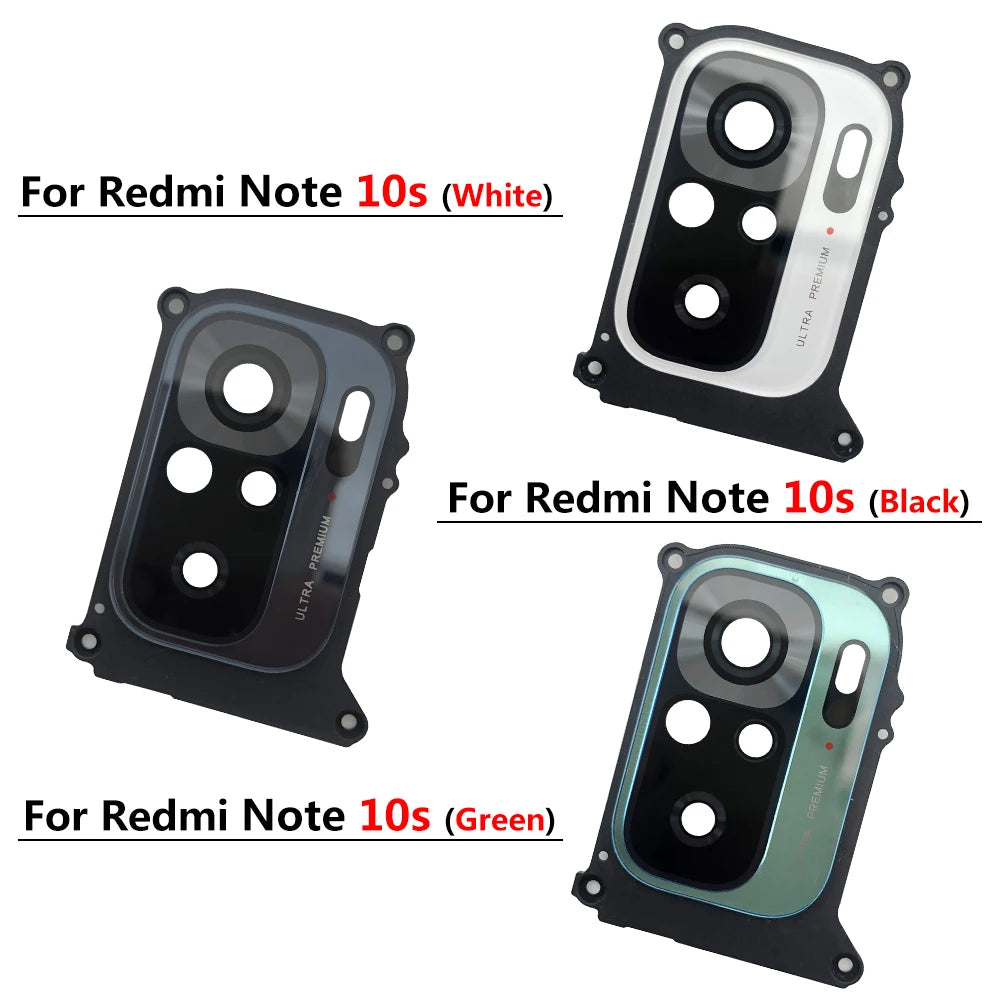 New Back Rear Camera Glass Lens With Circle Cover Frame For Redmi Note 10 Note10 Pro 10S With Adhensive Redmi phone repair parts