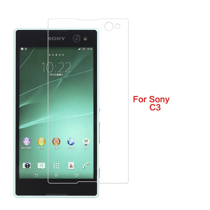 Tempered Glass Film For Sony T2 T3 C3 C4 C5 E1 E3 E4 E4G E5 X/XP XZ Premuium Screen Protector Front Clear Glass Film + Cloth Sony phone repair parts