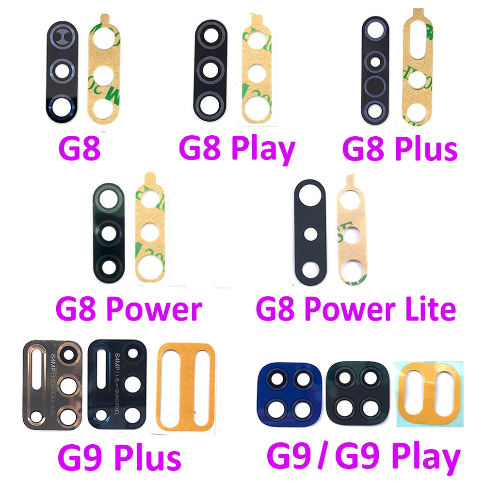 10Pcs/Lot,  Camera Glass For Motorola Moto G8 G9 Plus Play Power Lite Rear Back Camera glass Lens With Glue Adhesive Motorola phone repair parts