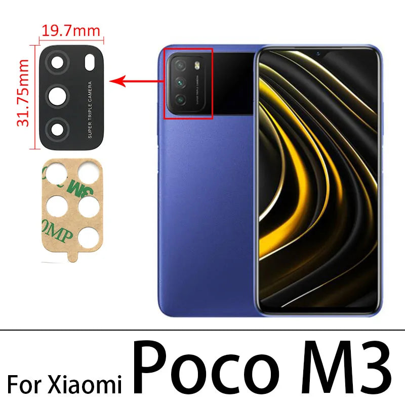 2Pcs/Lot, Back Rear Camera Glass Lens For Xiaomi Poco F3 F4 F5 M3 M4 M5 X3 X4 X5 Pro 4G 5G GT With Adhesive  Xiaomi  Xiao mi phone repair parts