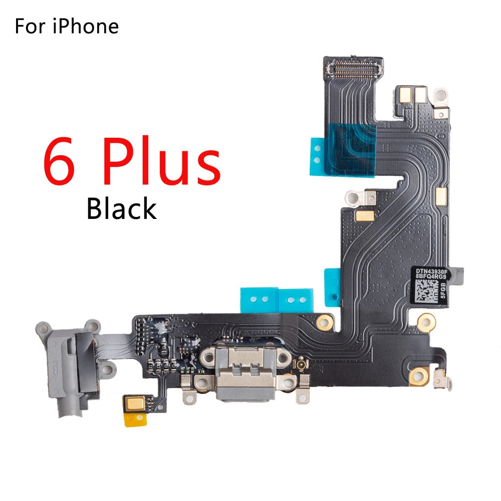For iPhone 6G 6 6S Plus 5G 5C 5S SE Charging Port Dock Connector Headphone Audio Jack+ Microphone Flex Cable Replacement iPhone phone repair parts