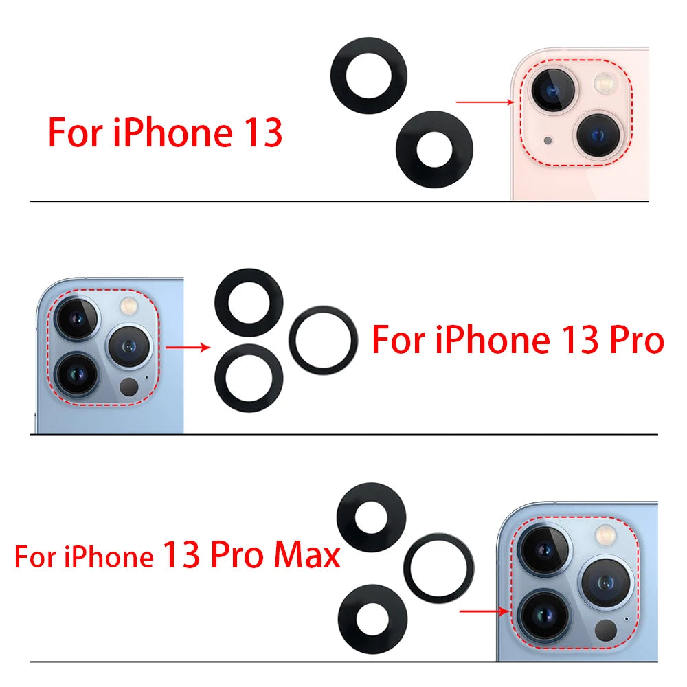 New Rear Back Camera Glass Lens For iPhone 13 Pro Max Mini With Ahesive Sticker Replacement Parts iPhone phone repair parts