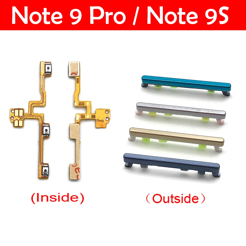 New Power Volume Side Key Button Flex Cable Ribbon For Xiaomi Redmi Note 9S 9 Pro Replacement Parts Xiaomi  Xiao mi phone repair parts