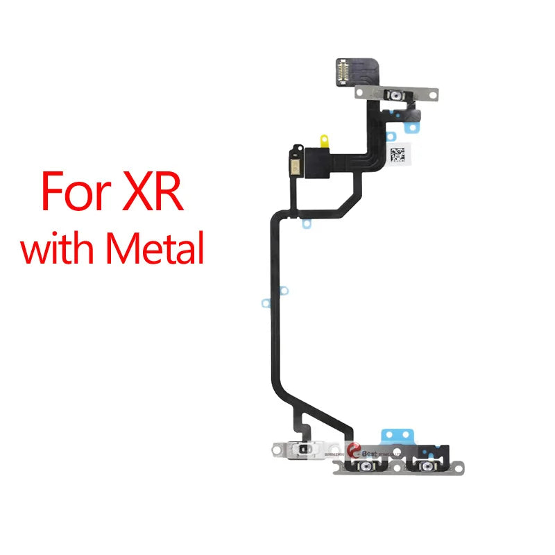 Power Flex For iPhone 5G SE 6 6s 7 8 Plus 7G 8G 6G X XR XS MAX Mute & Volume Button Switch Key Power Flex Cable With Metal Parts iPhone phone repair parts