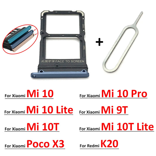 New For Xiaomi Redmi K20 K20 Pro For Xiaomi Mi 9T SIM Card Tray Slot Holder For Xiaomi Mi 10 Mi10 Pro 10T Lite Poco X3 Xiaomi  Xiao mi phone repair parts
