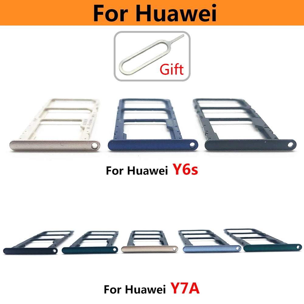 New For Huawei Y6S Y7A Y9S Micro Nano SIM Card Holder Tray Slot Holder Adapter Socket Huawei phone repair parts