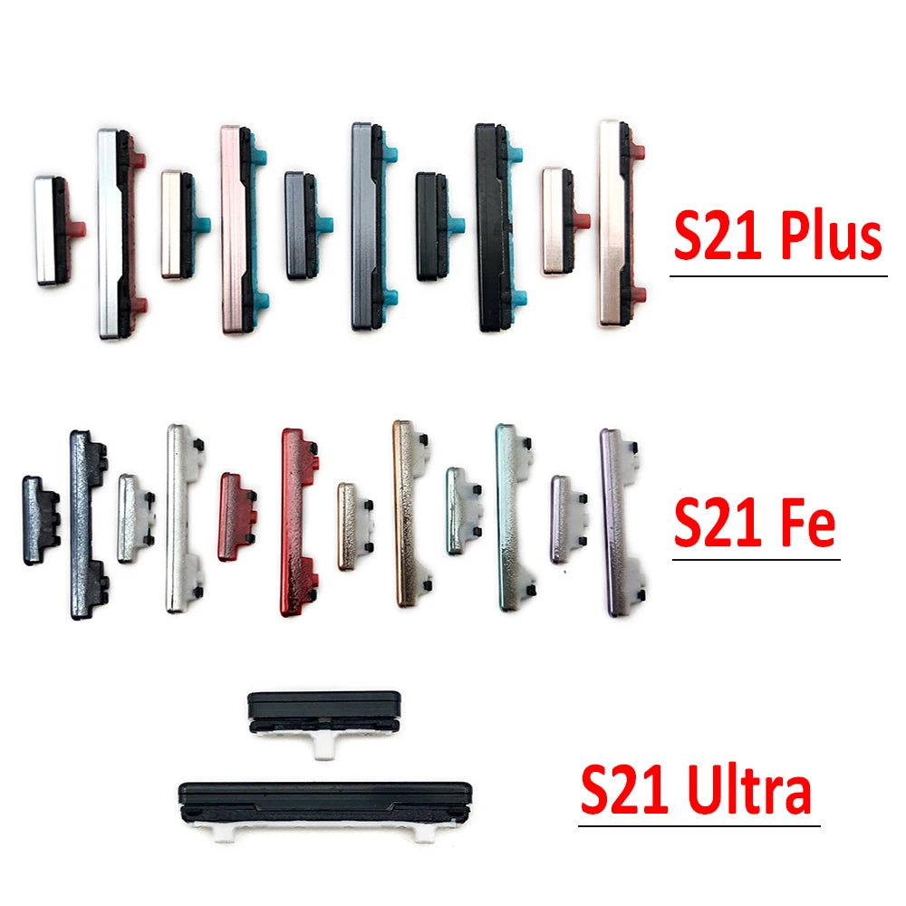 10Pcs, Side Keys Key Power and Volume Buttons Button For Samsung S21 / S21 Plus / S21 Ultra / S21 Fe Replacement Parts Samsung phone repair parts