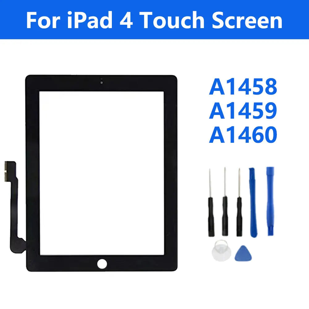 New Touch Screen For Apple iPad 2 IPad3 IPad4 A1416 A1430 A1403 A1458 A1459 LCD Outer Digitizer Sensor Glass Panel Replacement  iPad repair parts