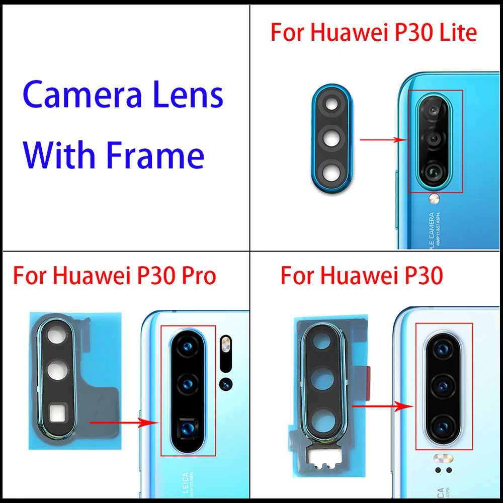 New Rear Camera Glass Lens Cover With Frame Holder For Huawei P30 / P30 Pro / P30 Lite Replacement Spare Parts Huawei phone repair parts