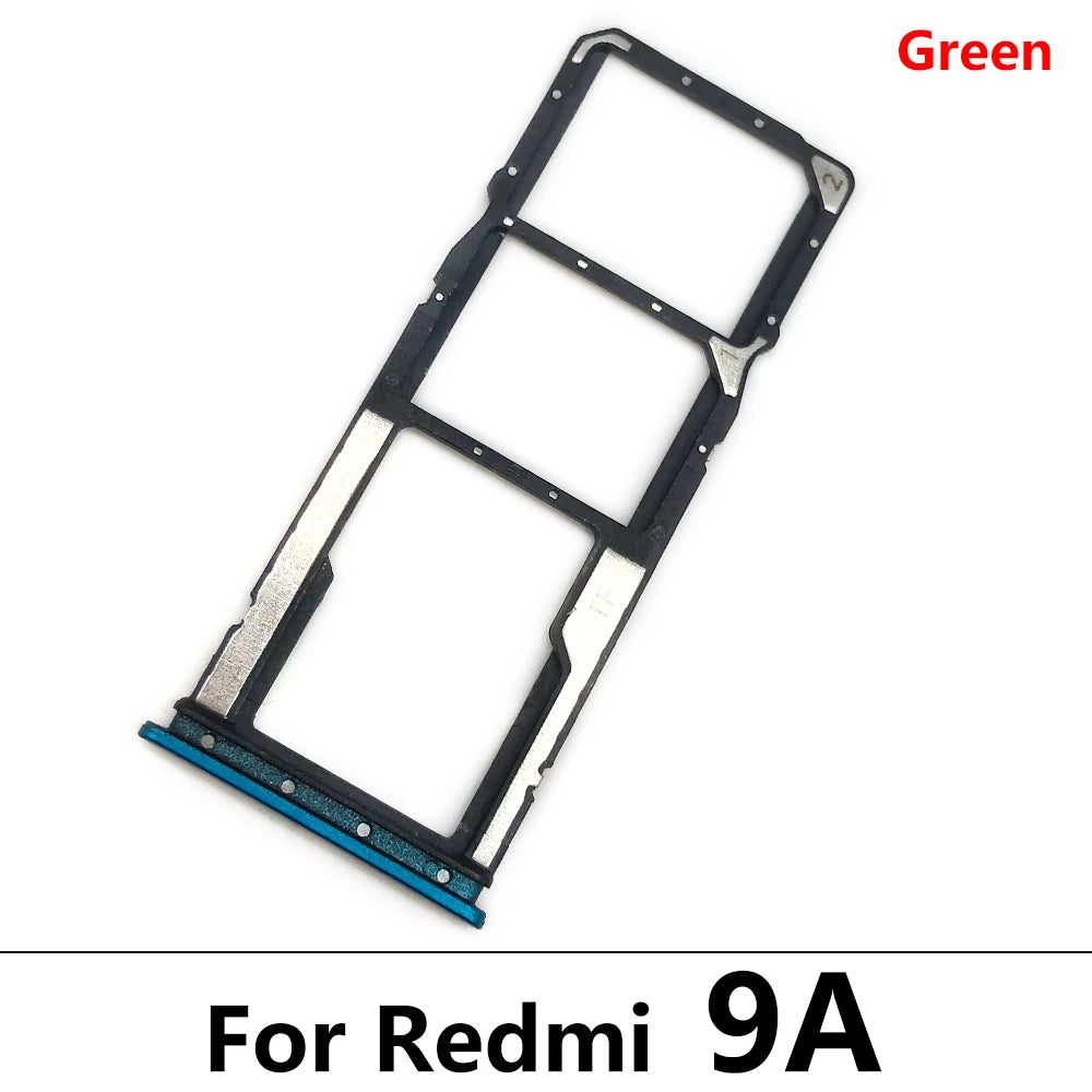 10Pcs/Lot, SIM Card Tray Slot Holder For Xiaomi Redmi 9 9A 9C 9T Replacement Parts Black Blue Green Yellow Orange  Xiaomi  Xiao mi phone repair parts