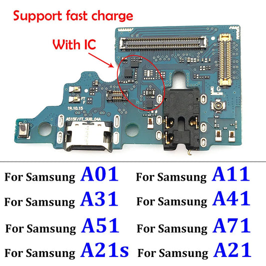 USB Charging Port Charger Board Flex  For Samsung A51 A11 A01 A21s A31 A41 A71 A21 A70s A10s A20s A30s A50s Charging Connector Samsung phone repair parts