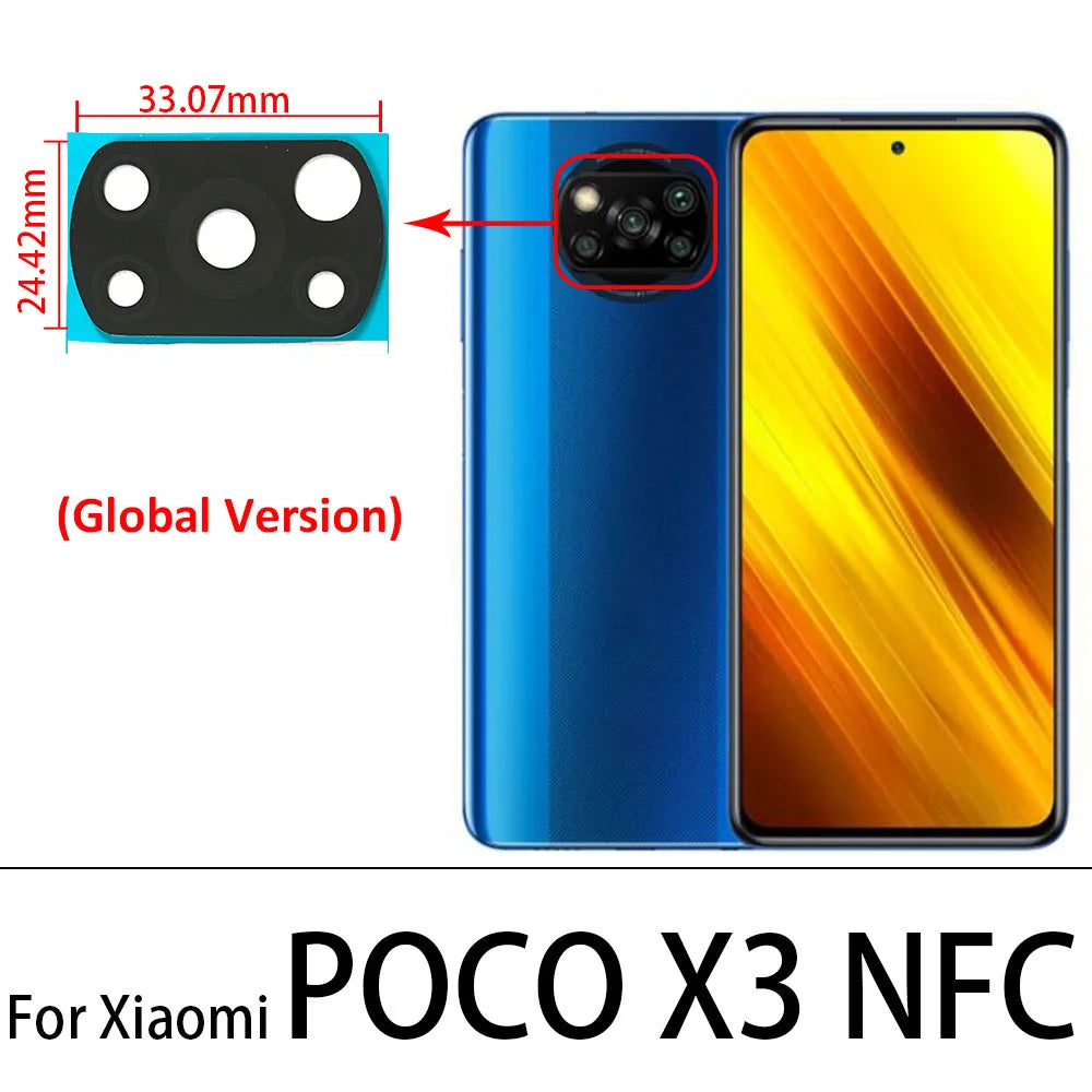 2Pcs Camera Glass For Xiaomi Mi 9 Lite Se Mi10 11 10T Pro Note 10 Lite Poco X3 F3 9C Rear Back Camera glass Lens With Adhesive Xiaomi  Xiao mi phone repair parts