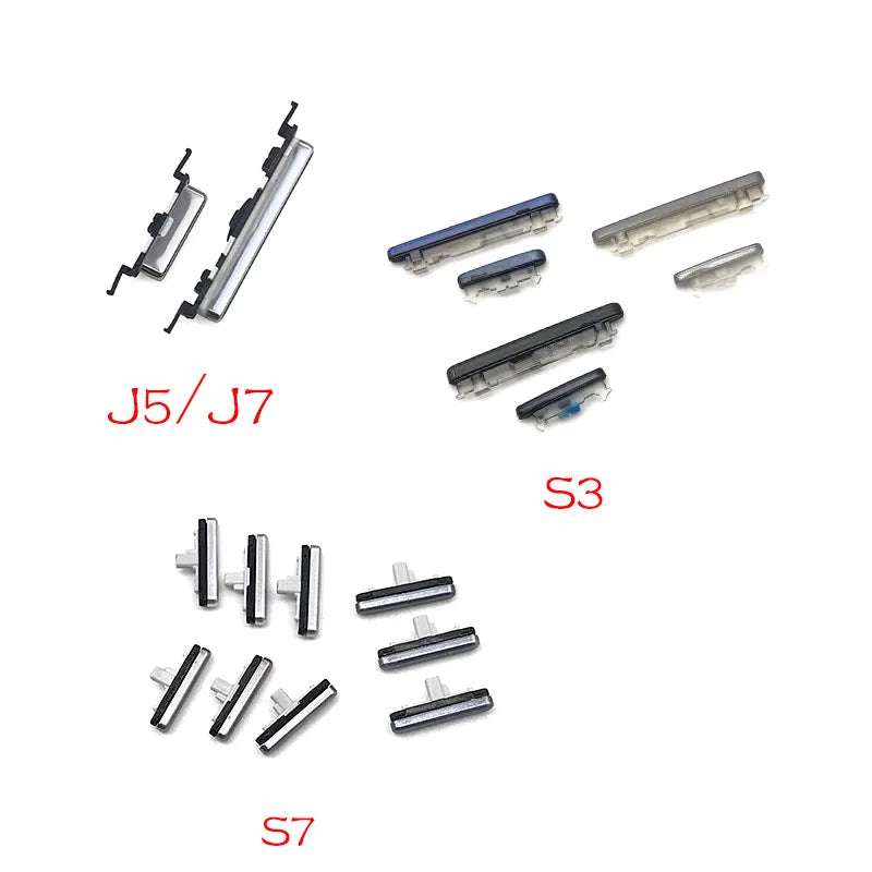 50Pcs/Lot, SIde Volume Button + Power ON / OFF Buttton Key Set For Samsung S7 Edge J5 J7 2016 Metal J510 J710 / J5 J7 2018 Pro J Samsung phone repair parts