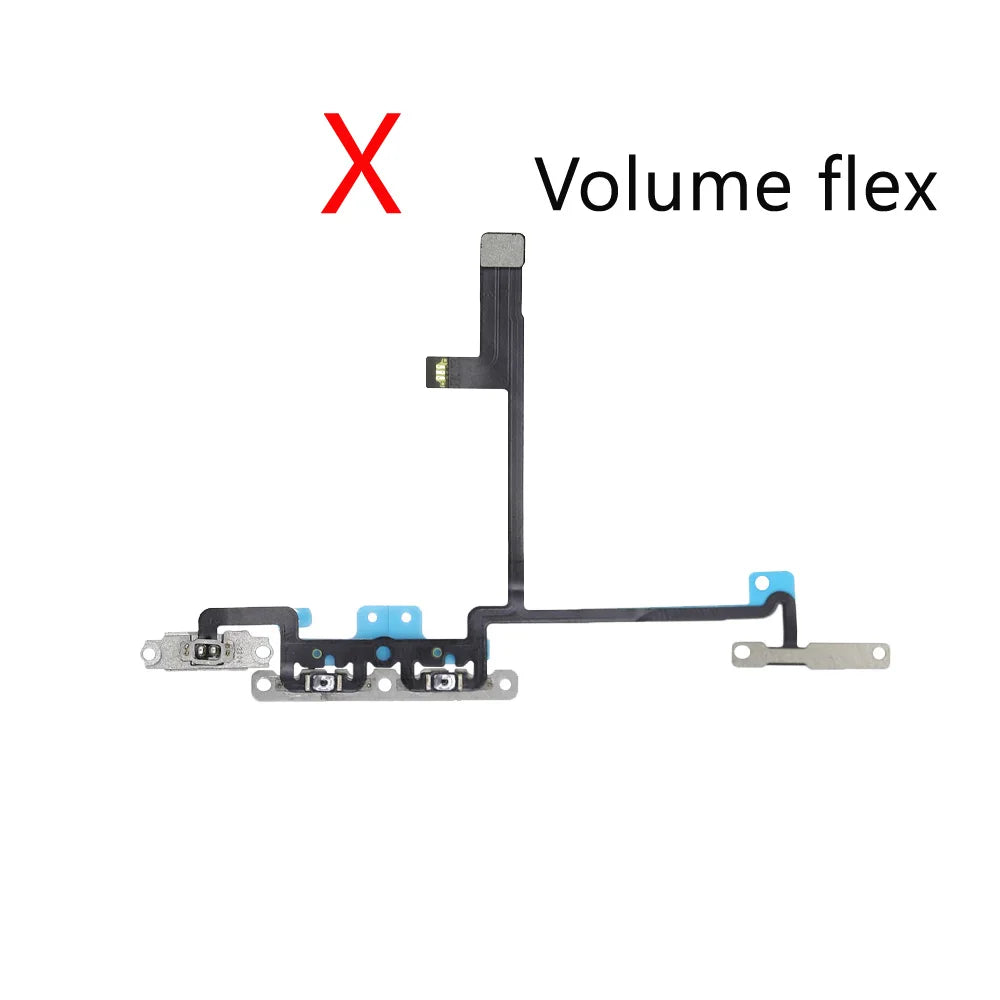 Power & Volume Buttons Key Switch Flex Cable With Metal Material For Iphone 11 12 Pro Max 12 mini X XS Max Replacement Parts iPhone phone repair parts
