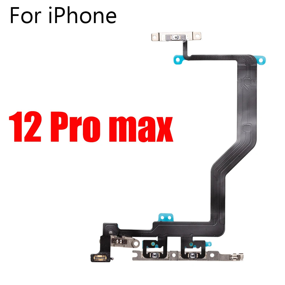 Power & Volume Buttons Key Switch Flex Cable With Metal Material For Iphone 11 12 Pro Max 12 mini X XS Max Replacement Parts iPhone phone repair parts