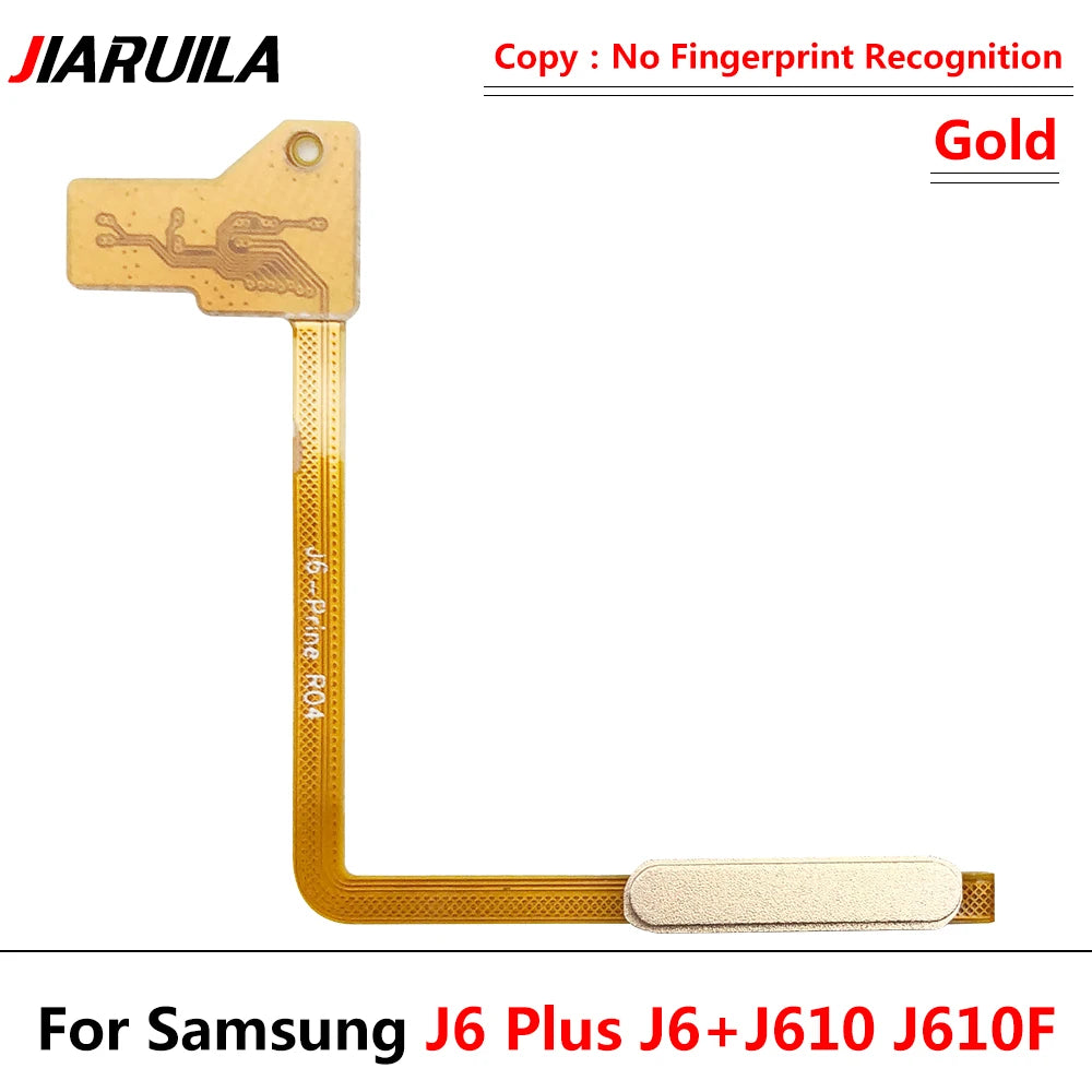 10Pcs/Lot, Home Button FingerPrint Touch ID Sensor Power Flex Cable Ribbon For Samsung J6 Plus J6+ J6plus J610 J610F Samsung phone repair parts