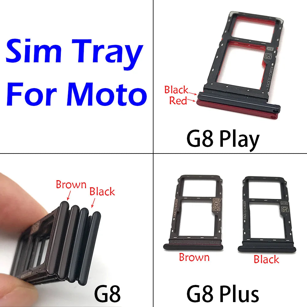 New SiM Tray For Motorola Moto G7 G8 G9 Play Plus Power Lite SIM Card Slot SD Card Tray Holder Adapter Motorola phone repair parts