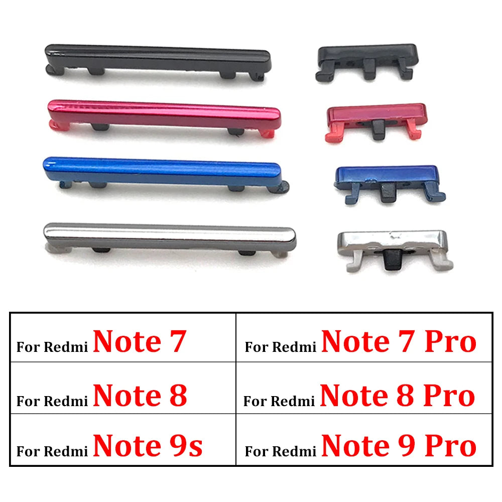 For Xiaomi Redmi Note 7 Pro SIde Volume Button + Power ON / OFF Buttton Key Set For Redmi Note 8 9 9S Pro Replacement Parts Xiaomi  Xiao mi phone repair parts