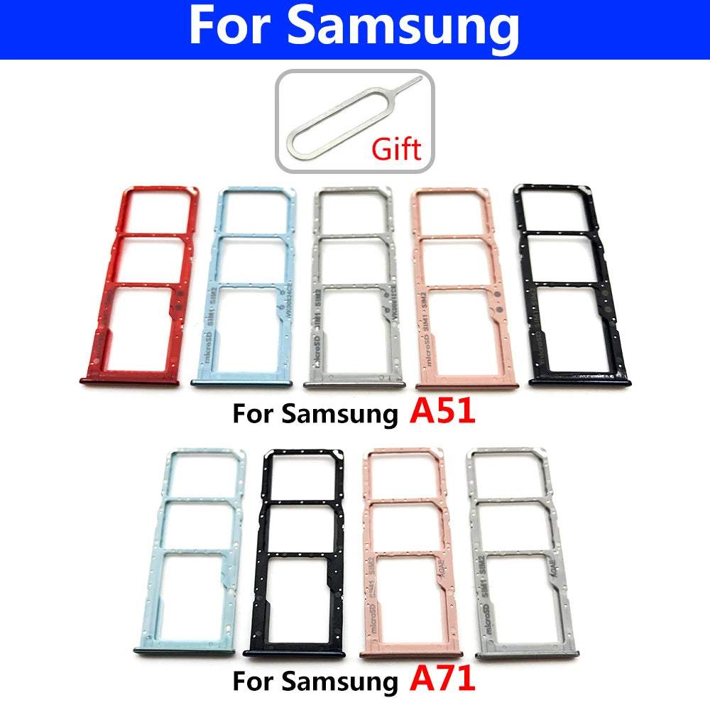New For Samsung A12 A125F A31 A315F A51 A515F A71 A715F Dual SIM Card Tray Slot Holder Adapter Accessories Samsung phone repair parts