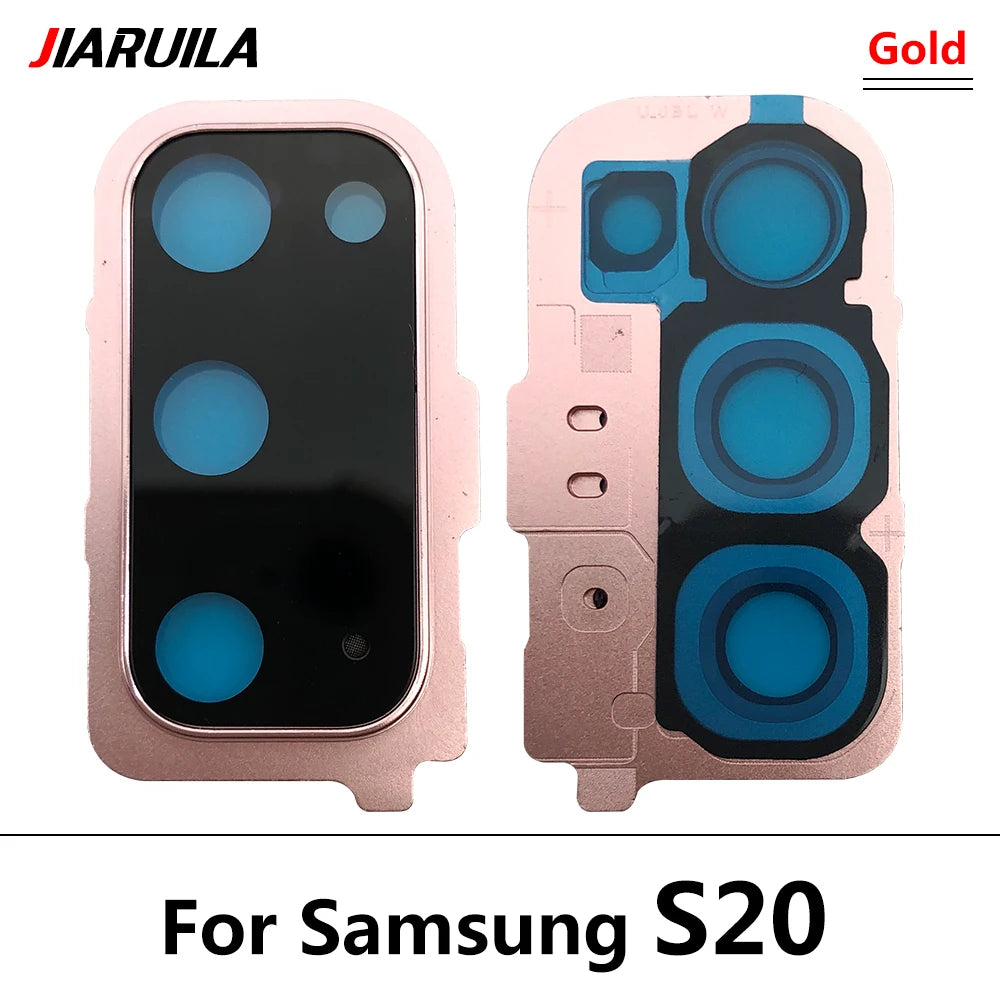 New Rear Camera Glass Lens Cover With Frame Holder with Sticker For Samsung S20 Plus S20 Ultra Replacement Parts Samsung phone repair parts