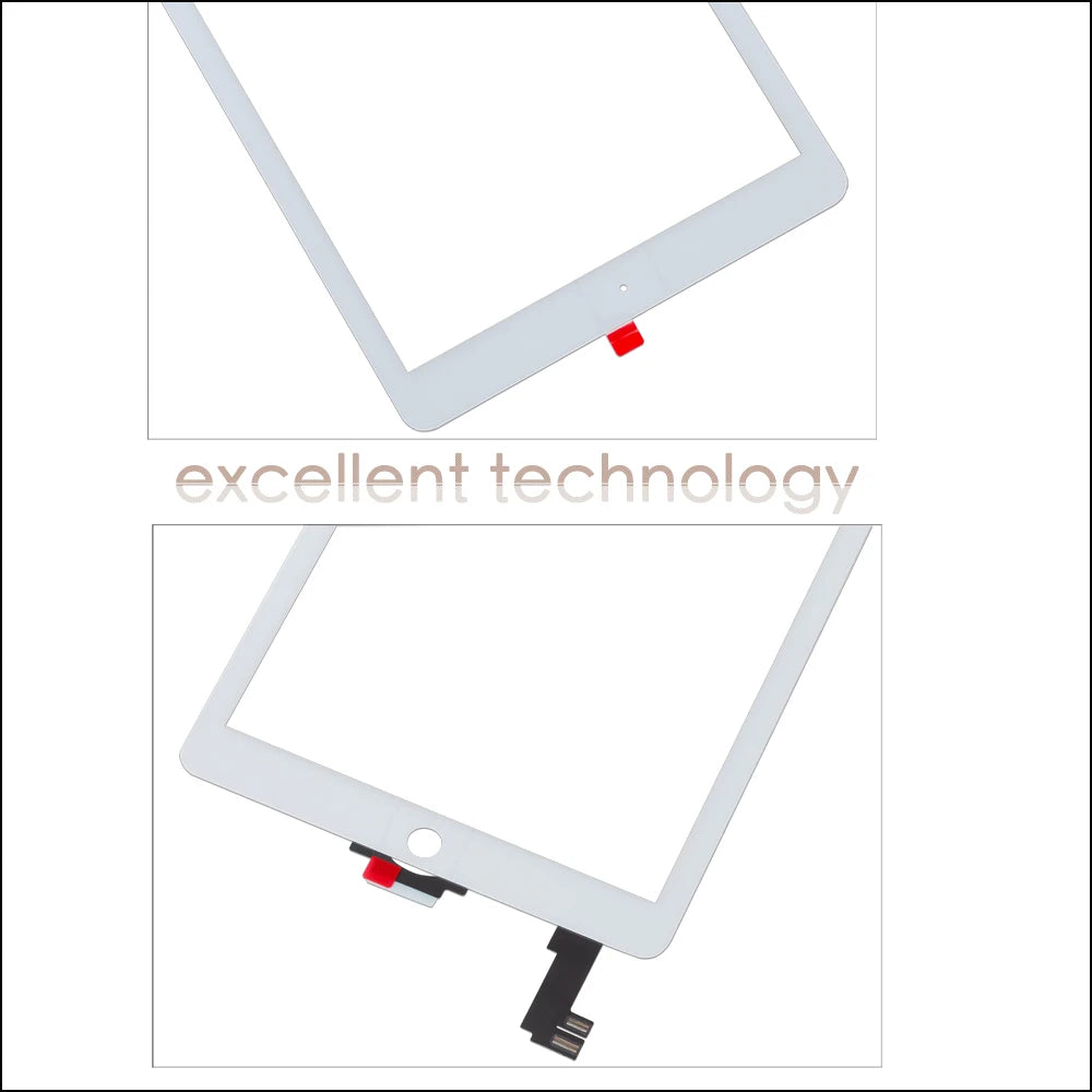 For iPad Air 2 Touch Screen Glass Digitizer With Flex Cable  A1567 A1566  Free Tools WithTempered Glass iPad tablet repair parts