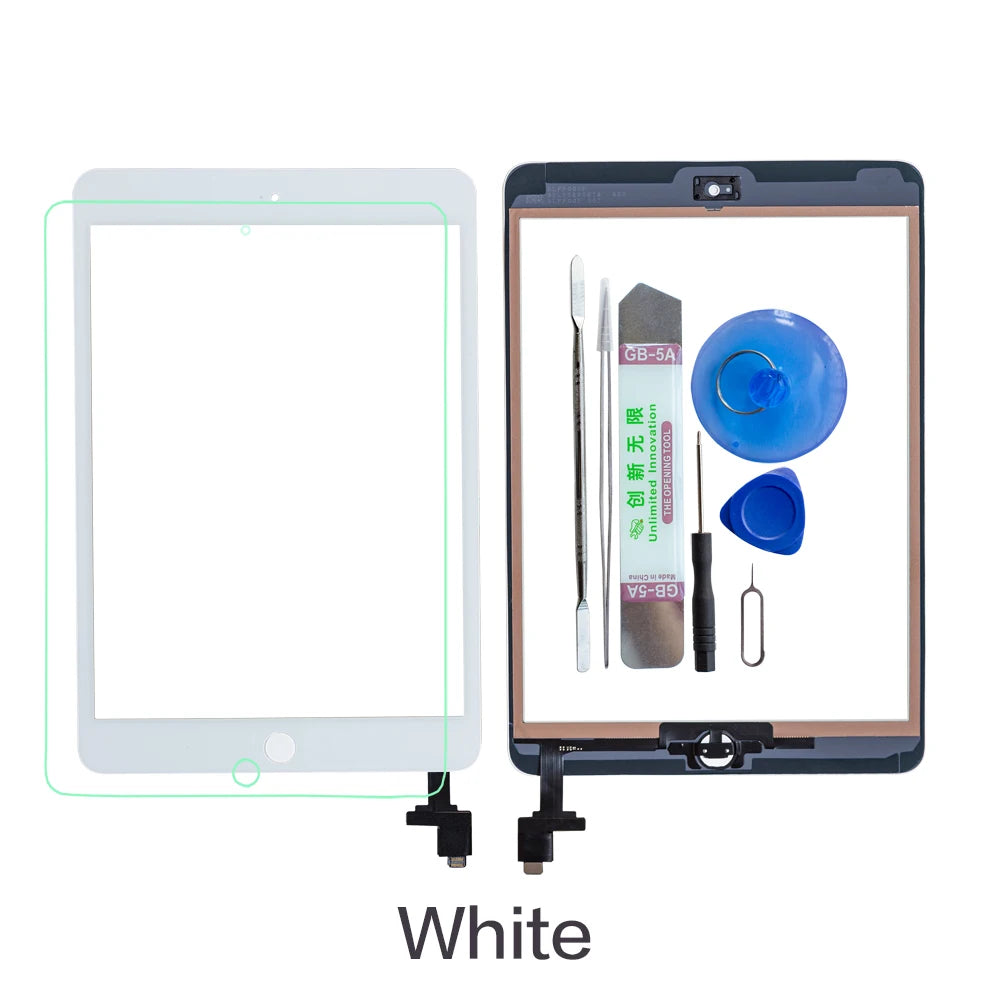 For iPad Mini1 mini2 A1432 A1454 A1455 A1489 A1490 Touch Screen Digitizer +IC Chip Connector Flex+Key Button+Tempered glass  iPad repair parts