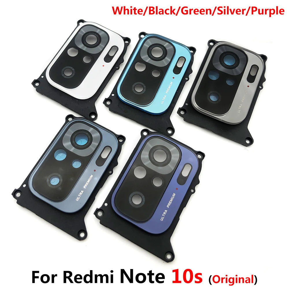 New Back Rear Camera Glass Lens With Circle Cover Frame For Redmi Note 10 Note10 Pro 10S With Adhensive Redmi phone repair parts