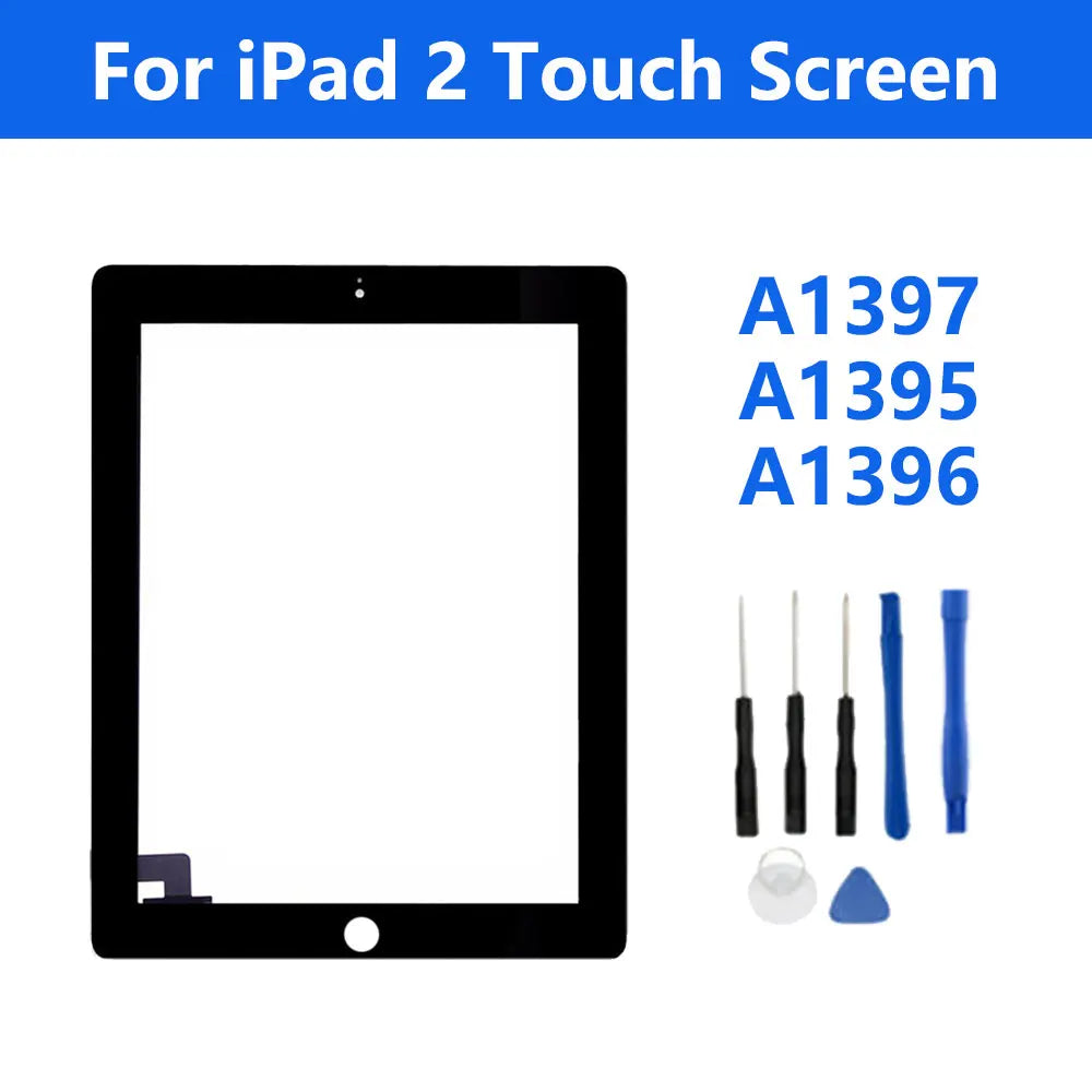 New Touch Screen For Apple iPad 2 IPad3 IPad4 A1416 A1430 A1403 A1458 A1459 LCD Outer Digitizer Sensor Glass Panel Replacement  iPad repair parts