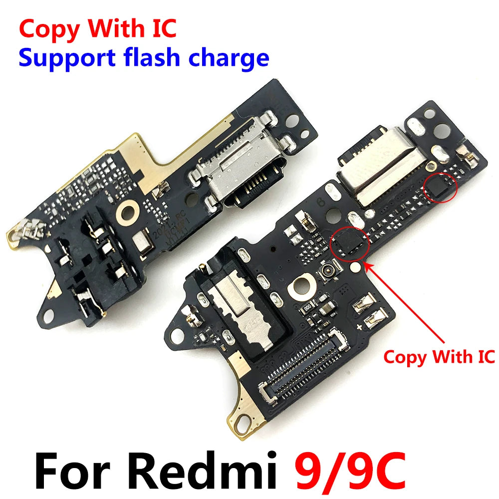 50Pcs, For Xiaomi Redmi 9A 9 9C 9T 8 8A 10C 10 10A 12 12C 13C 13 4G 5G USB Charger Dock Connector Charging Port Mic Flex Cable  Xiaomi  Xiao mi phone repair parts