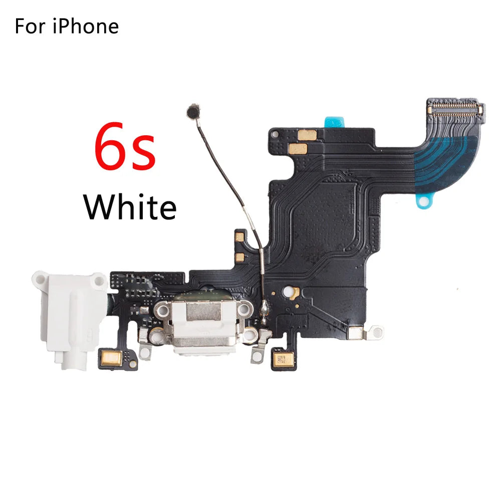 For iPhone 6G 6 6S Plus 5G 5C 5S SE Charging Port Dock Connector Headphone Audio Jack+ Microphone Flex Cable Replacement iPhone phone repair parts