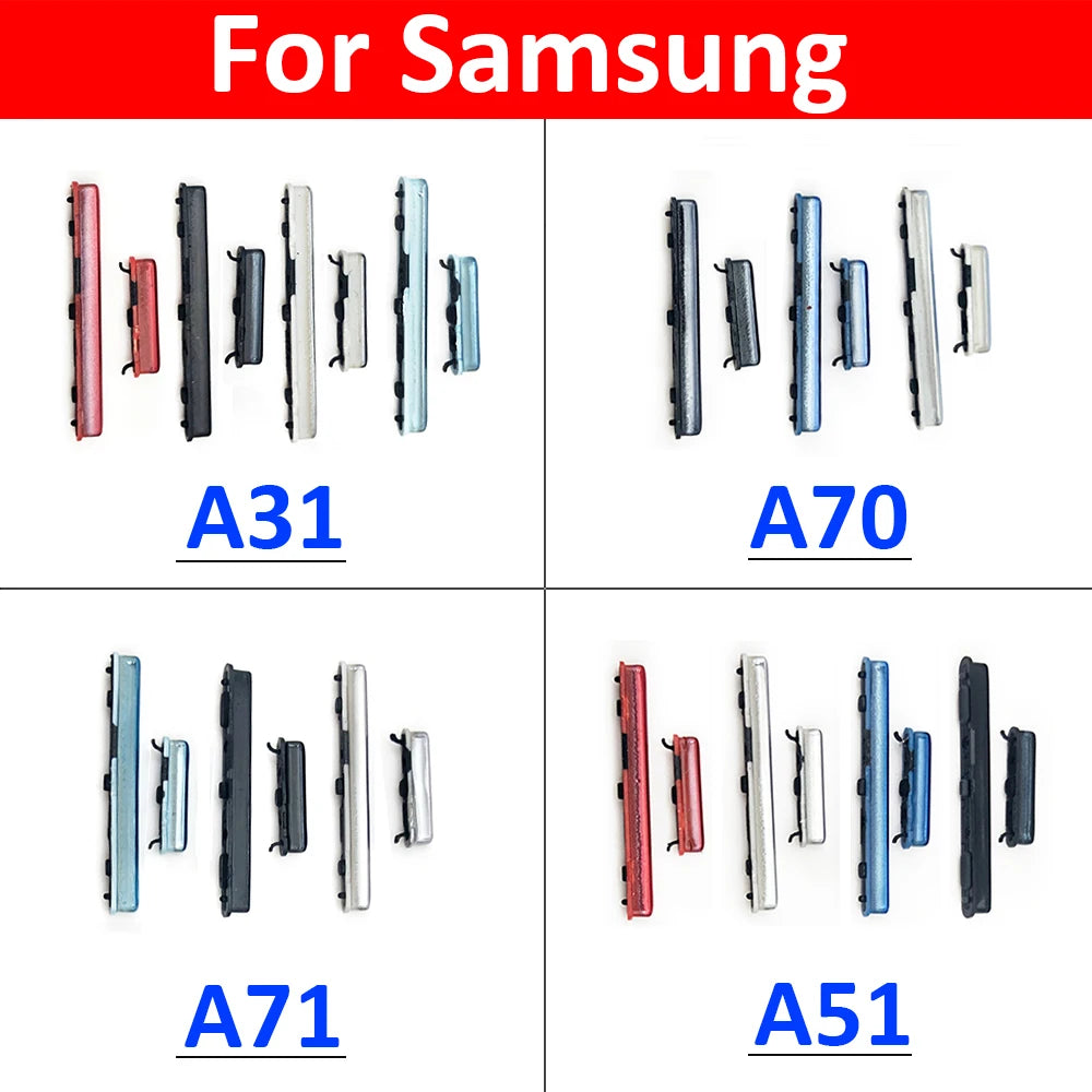 10Pcs/Lot, SIde Volume Button Power ON / OFF Buttton Key Set For Samsung A31 A315F A51 A515F A70 A705F A71 A71 Replacement Part Samsung phone repair parts