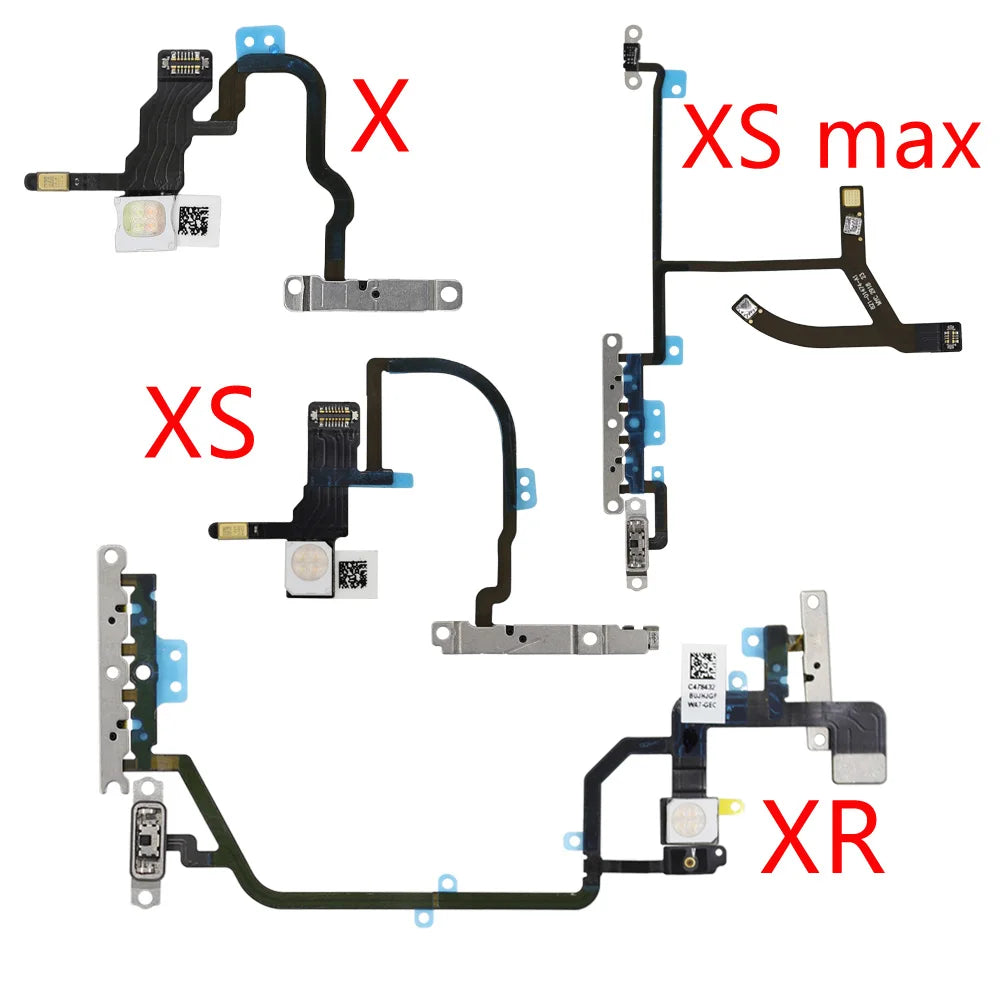 1pcs For iPhone X Xs Max XR  Mute & Volume Power Buttons key Switch Flex Cable Mobille Phone Repair Parts iPhone phone repair parts