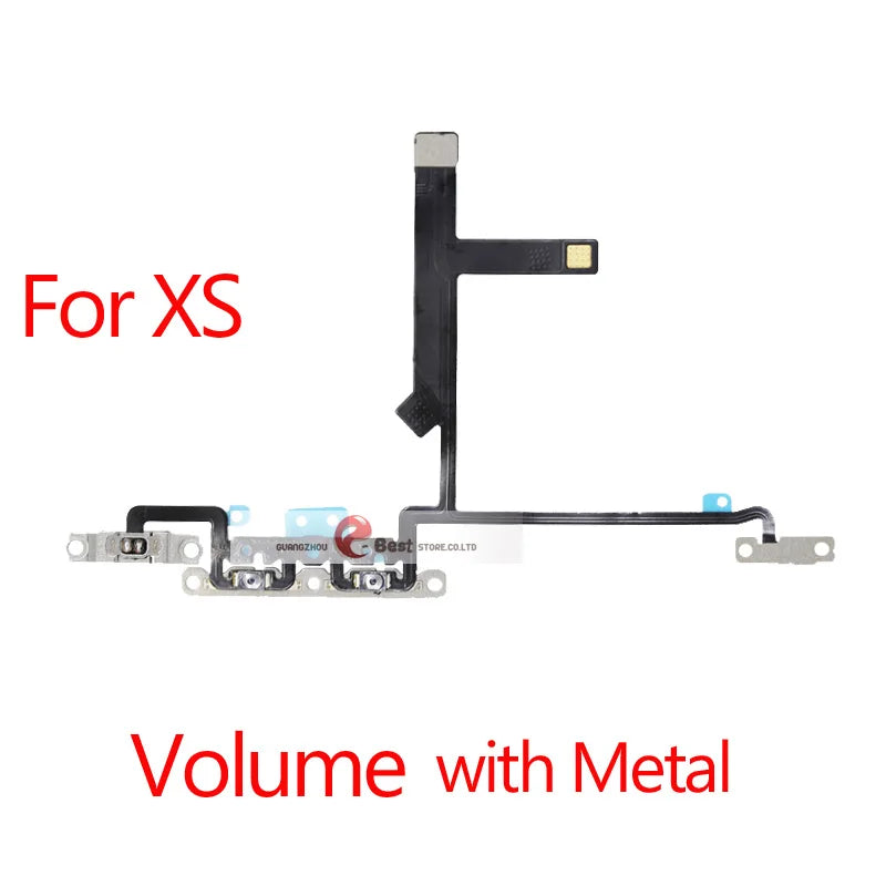 Power Flex For iPhone 5G SE 6 6s 7 8 Plus 7G 8G 6G X XR XS MAX Mute & Volume Button Switch Key Power Flex Cable With Metal Parts iPhone phone repair parts