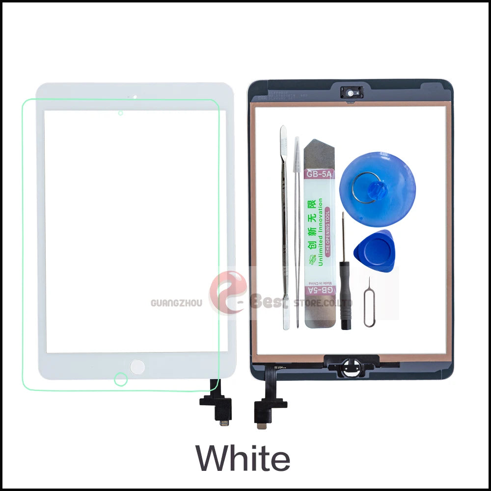 For iPad Mini1 mini2 A1432 A1454 A1455 A1489 A1490 Touch Screen Digitizer +IC Chip Connector Flex+Key Button+Tempered glass  iPad repair parts