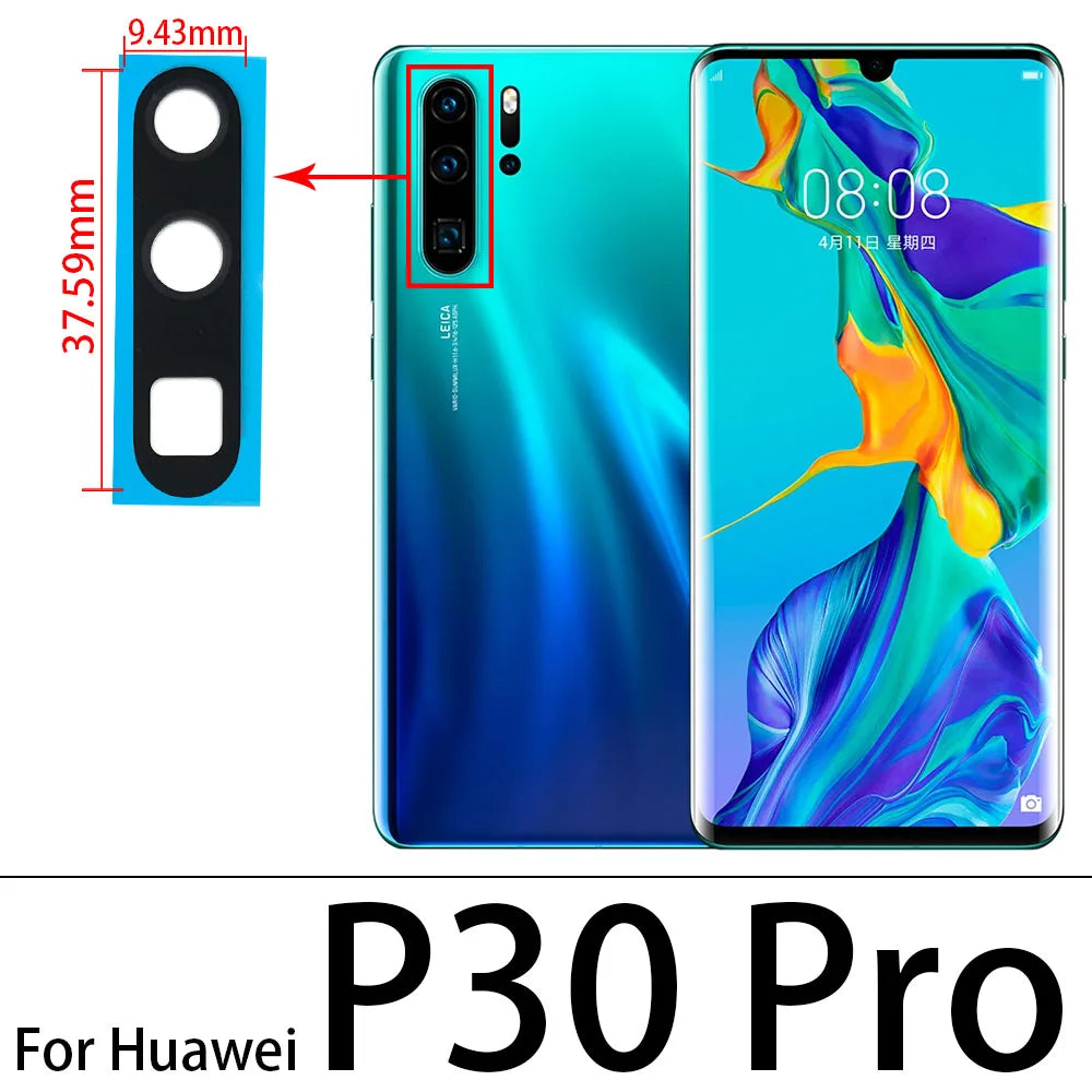 For Huawei P20 P30 P40 P50 Pro Lite E 5G Back Rear Glass Camera Lens With Adhesive Replacement Huawei phone repair parts