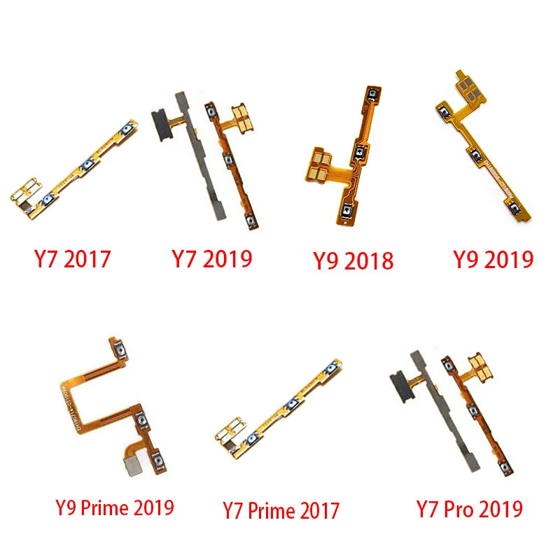 10Pcs, Power On Off Volume Side Button Key Flex Cable For Huawei Y6 Y7 Y9 Prime 2017 2018 2019 Y6s Y6P Y7A Y7P Y8S Y8P Y9S Y9A Huawei phone repair parts