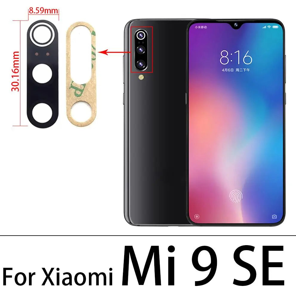 2Pcs Camera Glass For Xiaomi Mi 9 Lite Se Mi10 11 10T Pro Note 10 Lite Poco X3 F3 9C Rear Back Camera glass Lens With Adhesive Xiaomi  Xiao mi phone repair parts