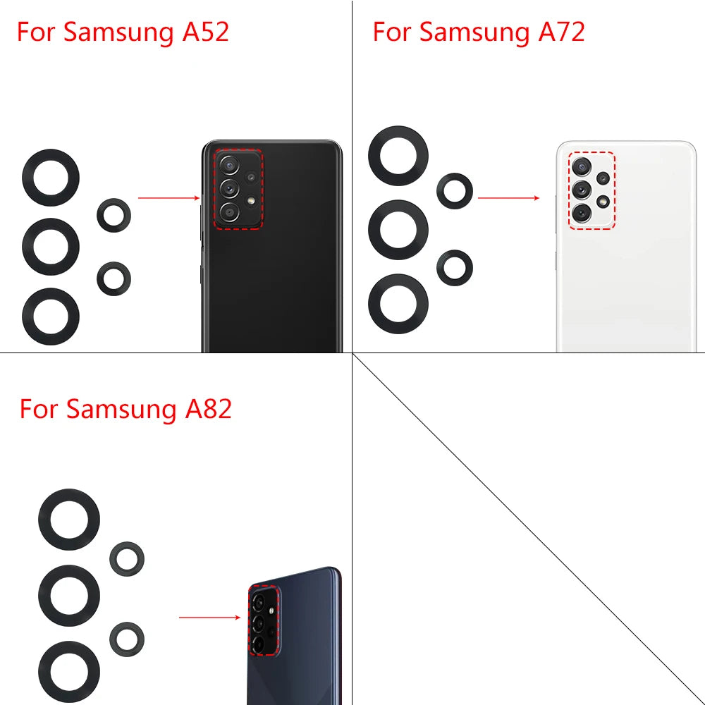 New Back Rear Camera Glass Lens For Samsung A32 A52 A72 A82 S21 S22 S23 Plus Ultra With Adhesive Repacement Parts Samsung phone repair parts