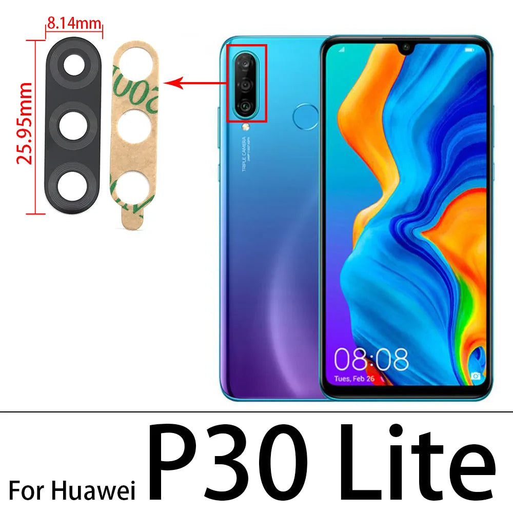 2Pcs/Lot , Back Camera Glass For Huawei P20 Pro P30 Lite Rear Camera Glass Lens with Glue Replacement Parts + Tool Huawei phone repair parts