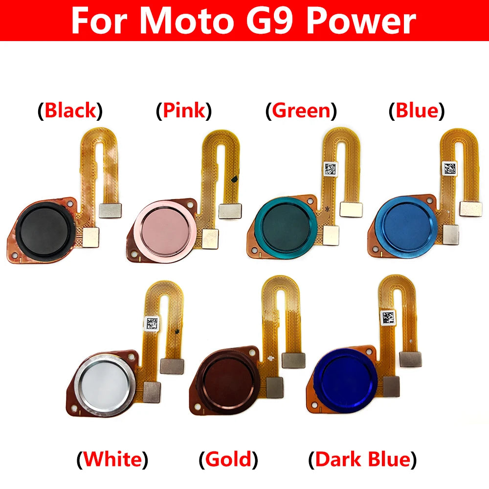 10Pcs/Lot, New For Motorola Moto G9 Plus Power Home Button FingerPrint Touch ID Sensor Flex Cable Ribbon Replacement Parts Motorola phone repair parts