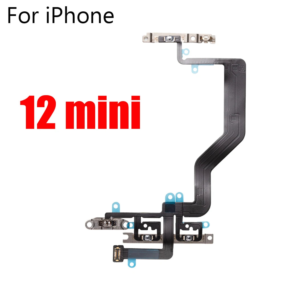 Power & Volume Buttons Key Switch Flex Cable With Metal Material For Iphone 11 12 Pro Max 12 mini X XS Max Replacement Parts iPhone phone repair parts