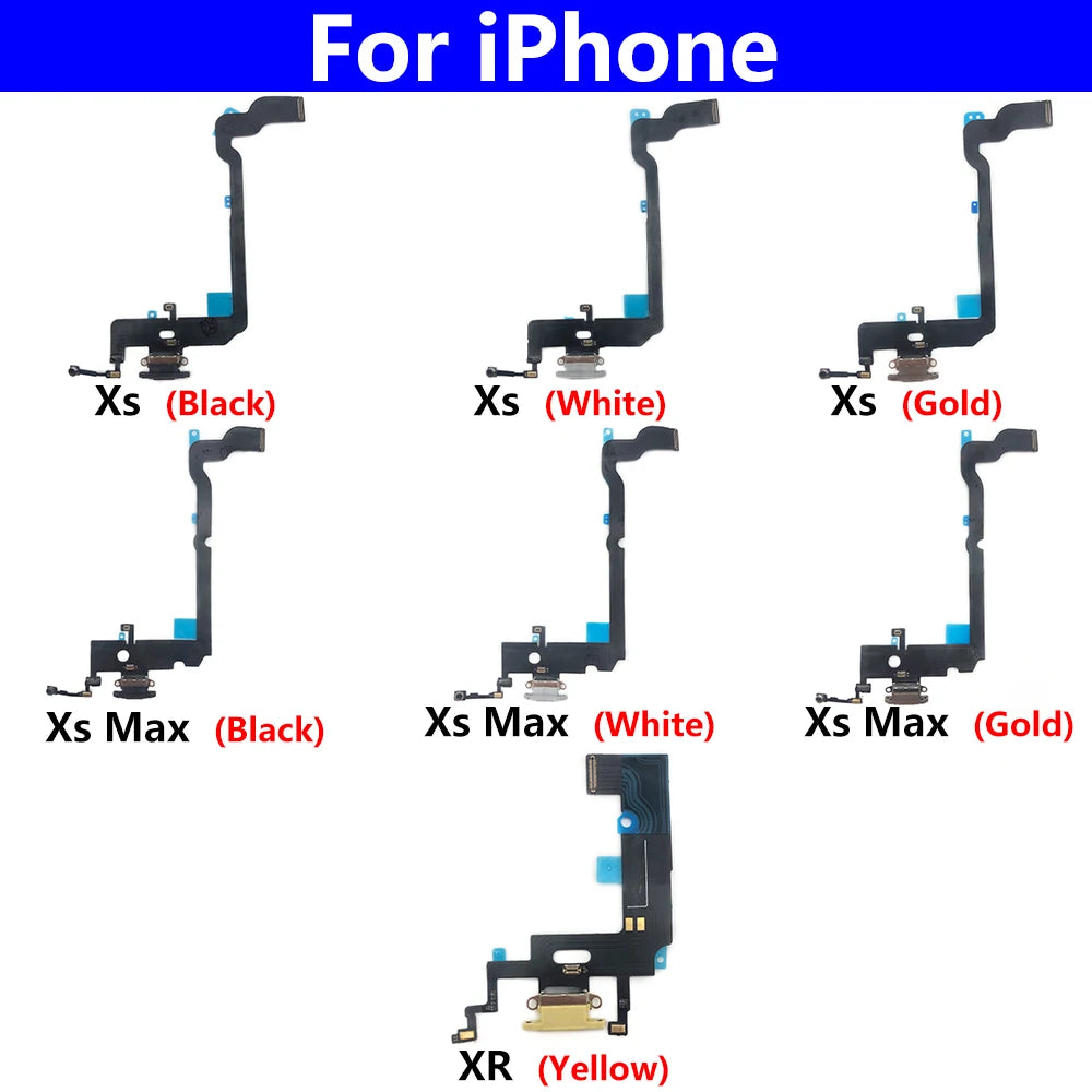 New USB Charging Port Board Flex Cable Connector Parts For Iphone X XR XS Max Microphone Module iPhone phone repair parts