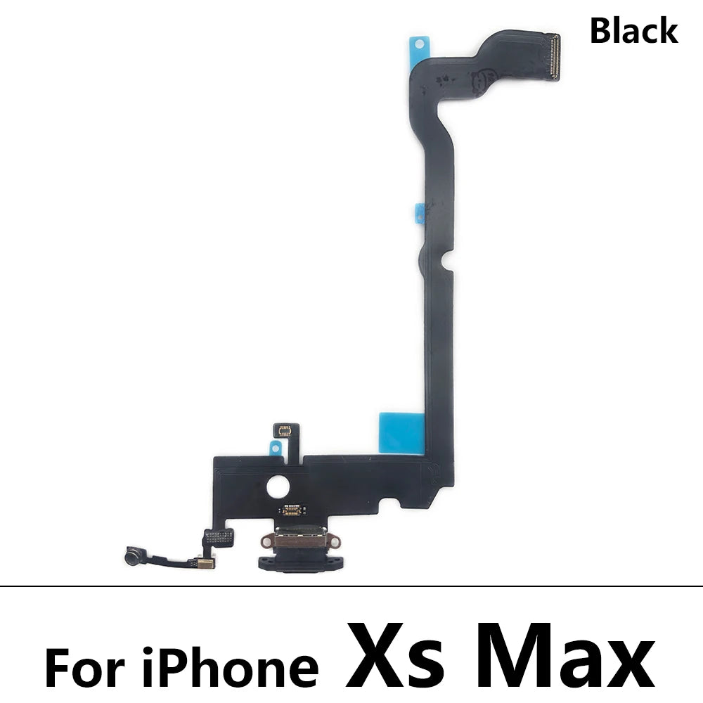 New USB Charging Port Board Flex Cable Connector Parts For Iphone X XR XS Max Microphone Module iPhone phone repair parts