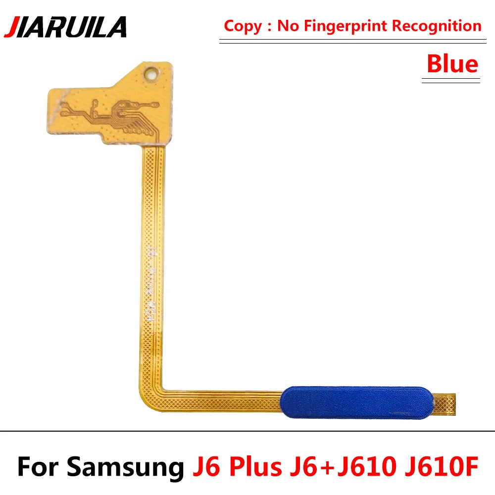 10Pcs/Lot, Home Button FingerPrint Touch ID Sensor Power Flex Cable Ribbon For Samsung J6 Plus J6+ J6plus J610 J610F Samsung phone repair parts