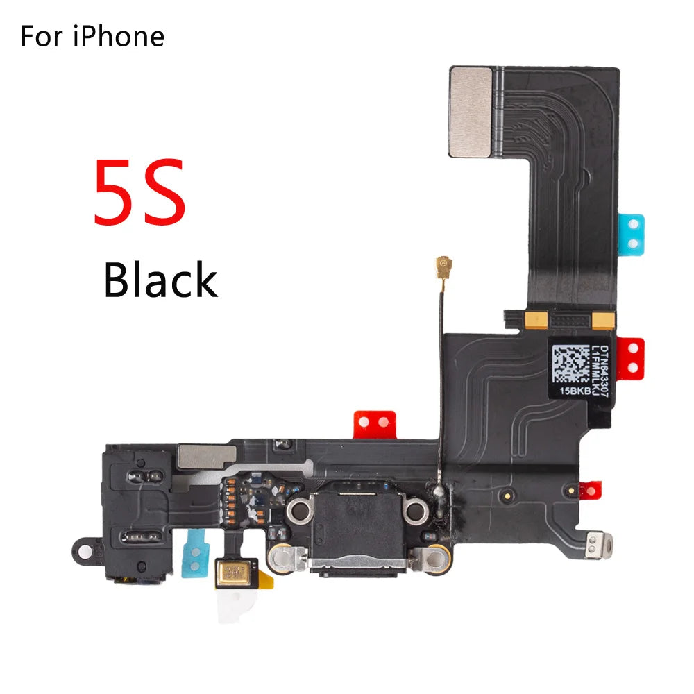 For iPhone 6G 6 6S Plus 5G 5C 5S SE Charging Port Dock Connector Headphone Audio Jack+ Microphone Flex Cable Replacement iPhone phone repair parts