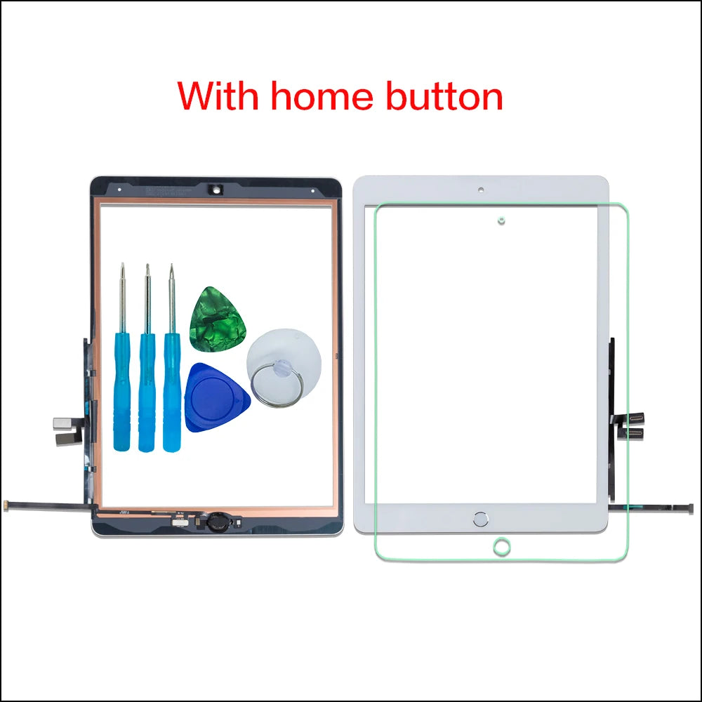 For iPad 9th 10.2" 2021 Touch Screen Digitizer Glass A2602 A2603 A2604 A2605 with Adhesive,Tool Kit+Tempered Glass iPad tablet repair parts